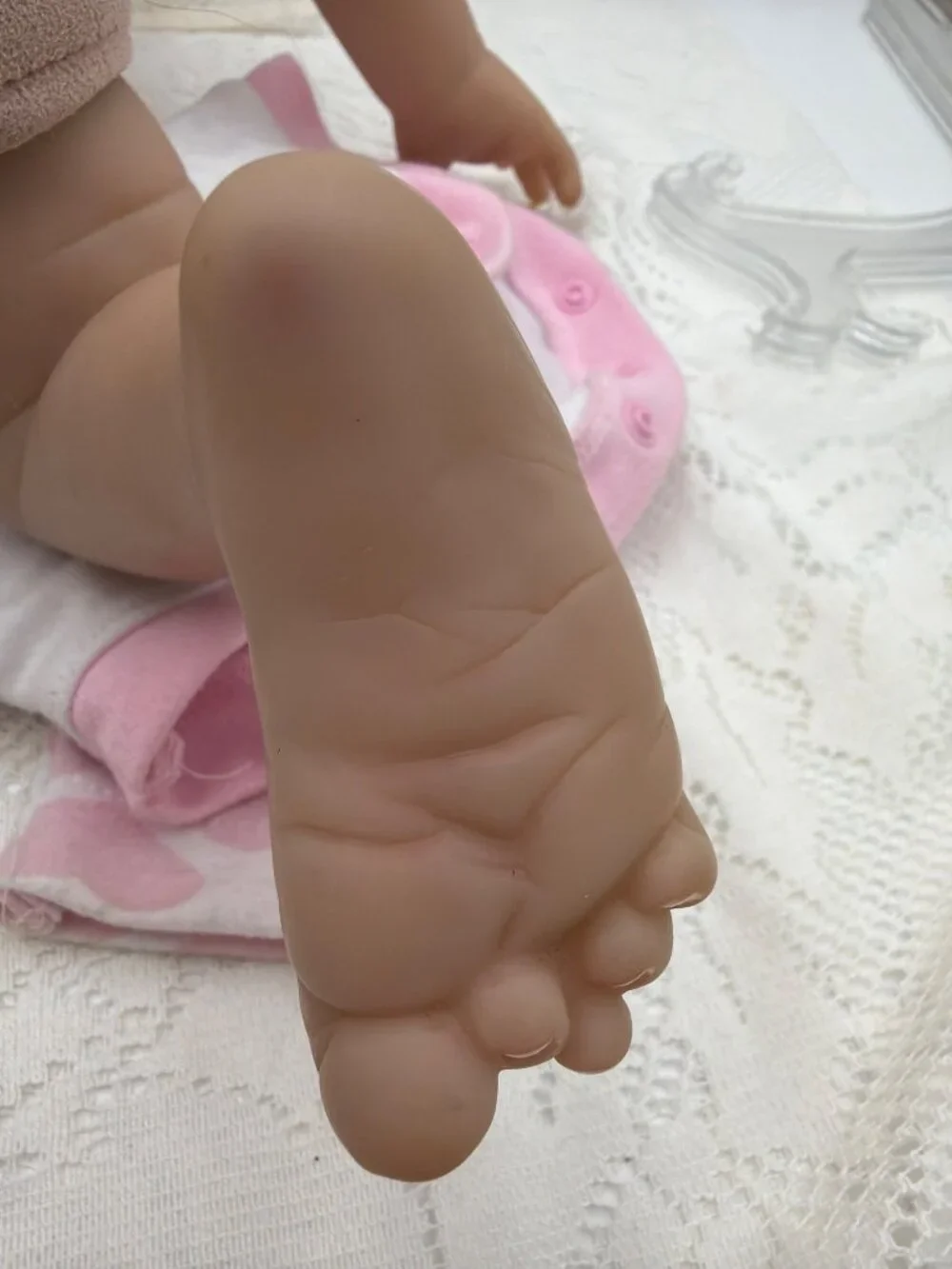 Reborn Baby Doll Brown Hair Pink Outfit & Accessories Pre-Owned W Flaws 20